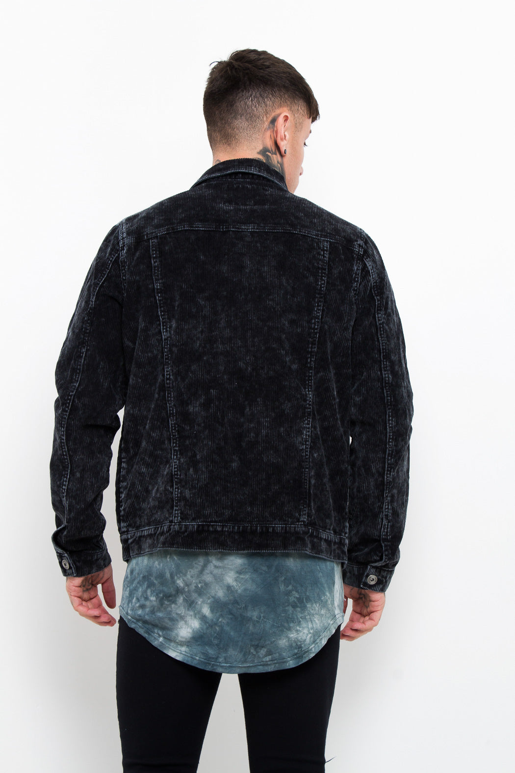 Norton Denim Jacket Washed Black With Distressing