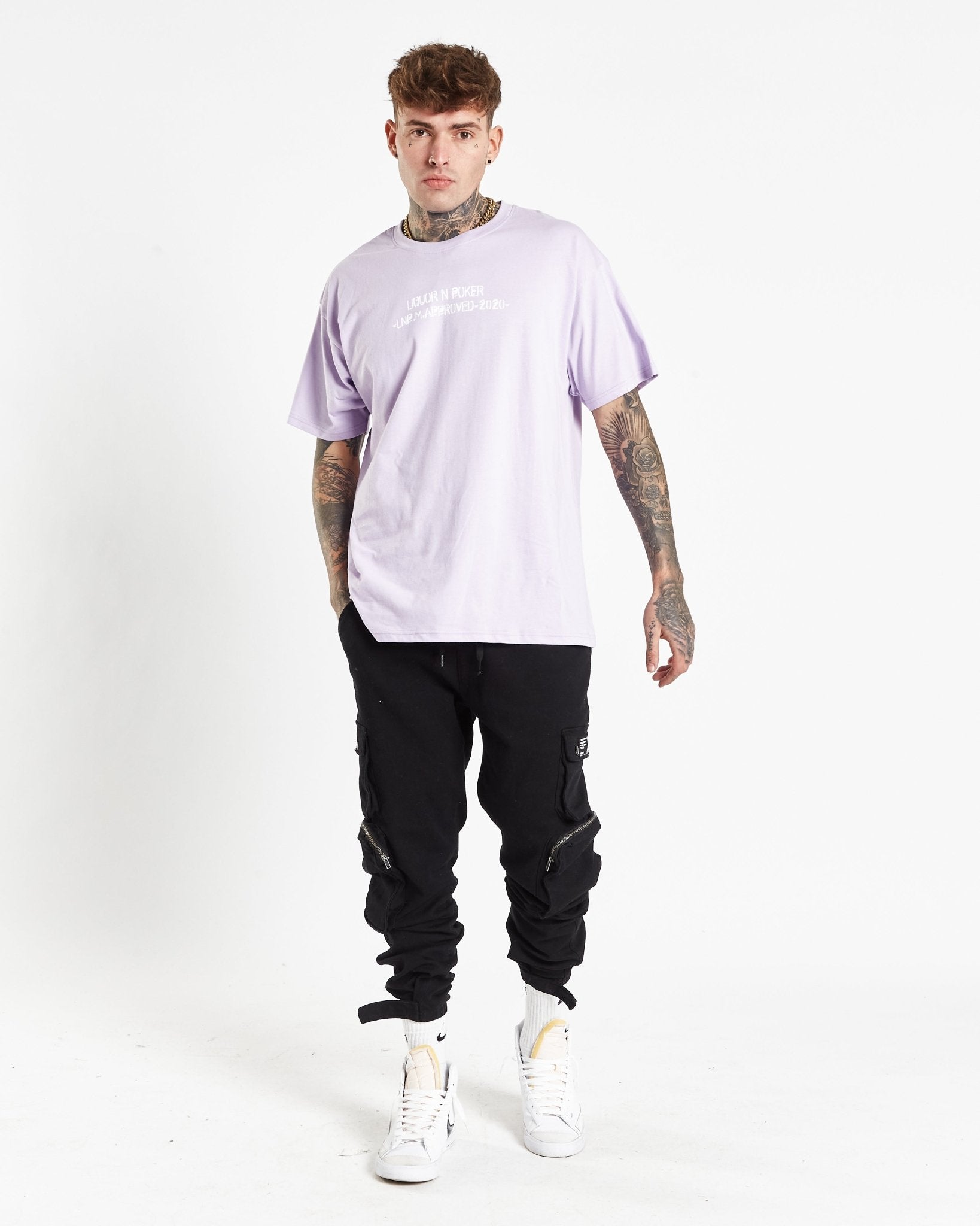 Utility Printed Lilac T-Shirt - Liquor n Poker