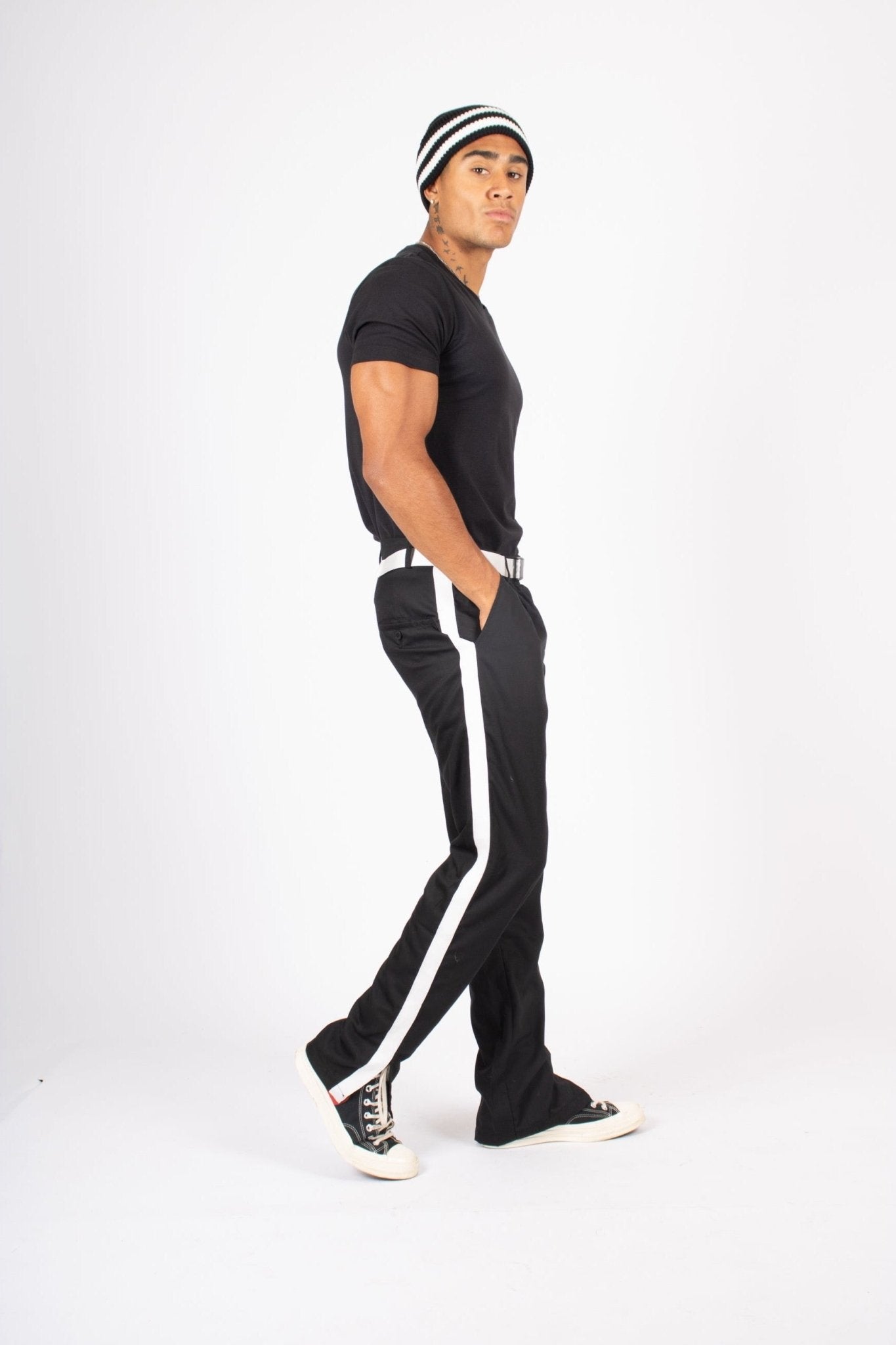 Utility Straight Leg Side Stripe Trousers - Liquor n Poker