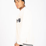 Varsity Knitted Cardigan In Off White - Liquor n Poker
