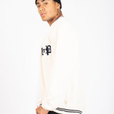 Varsity Knitted Cardigan In Off White - Liquor n Poker