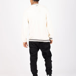 Varsity Knitted Cardigan In Off White - Liquor n Poker