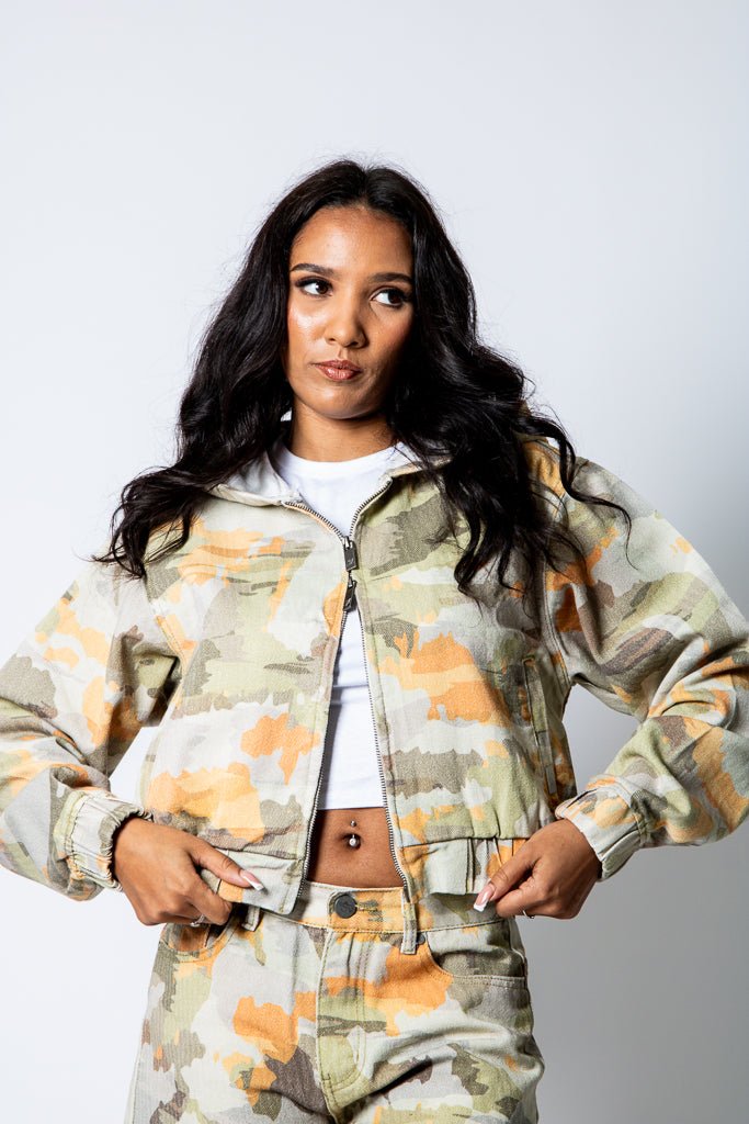 Vintage Camo Boxy Denim Jacket - Liquor n Poker