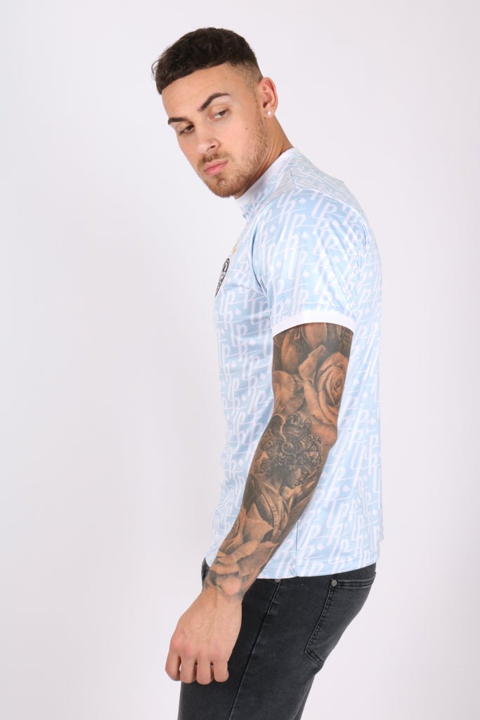 Vintage Football Shirt Members Only Club Jersey In Baby Blue - Liquor n Poker