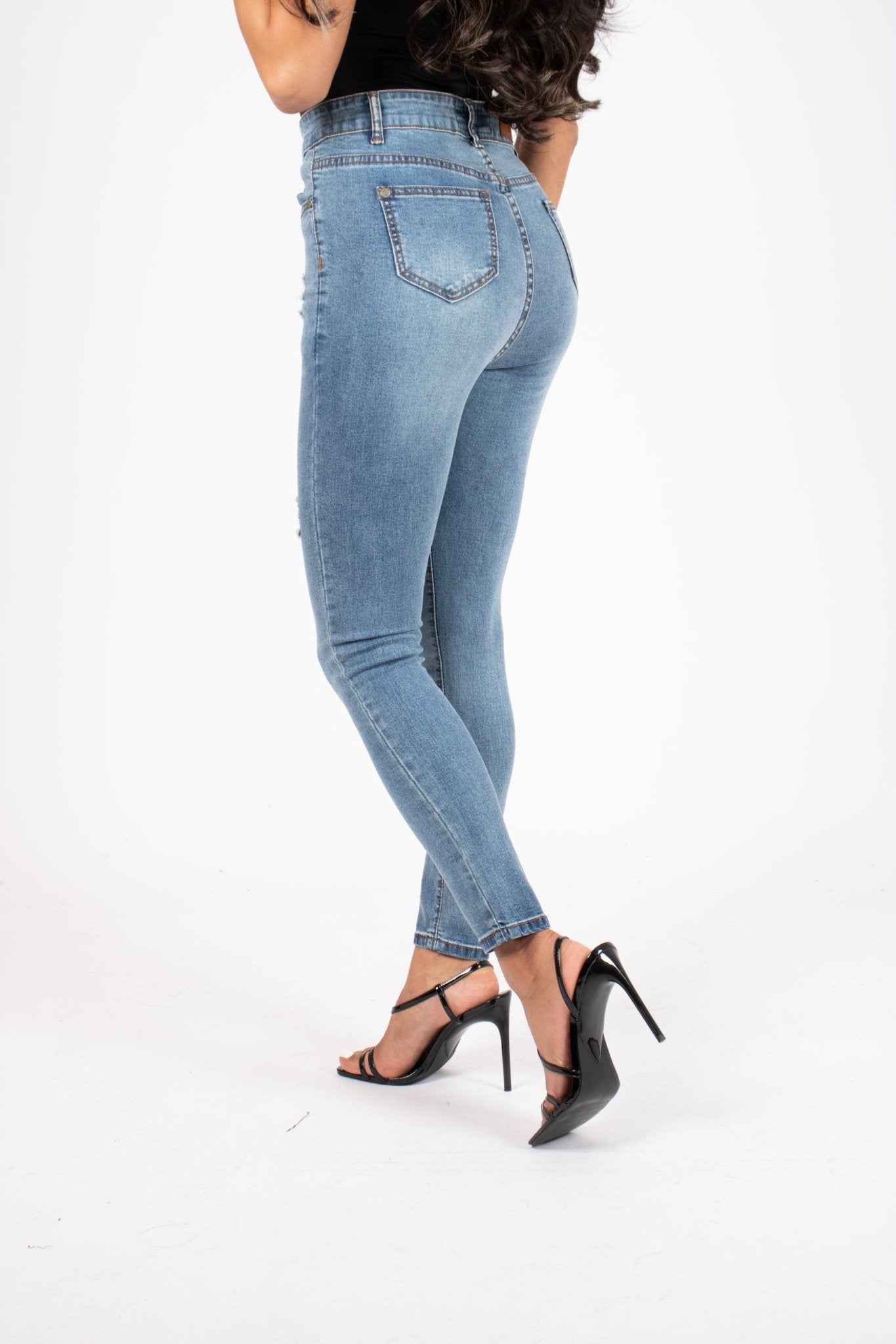 Vintage Wash Distressed Button Up Skinny'S - Liquor n Poker