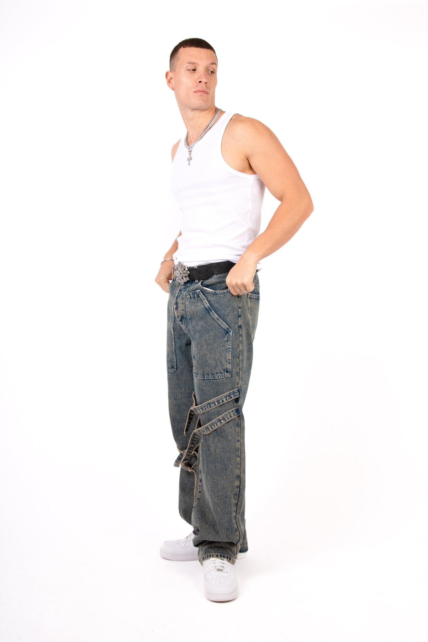 Vintage Wash Straight Leg Buckle Jean - Liquor n Poker