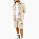 Washed Acid Beige Corduroy Relaxed Shirt - Liquor n Poker