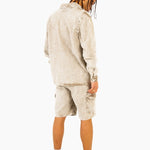 Washed Acid Beige Corduroy Relaxed Shirt - Liquor n Poker