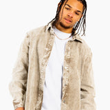Washed Acid Beige Corduroy Relaxed Shirt - Liquor n Poker
