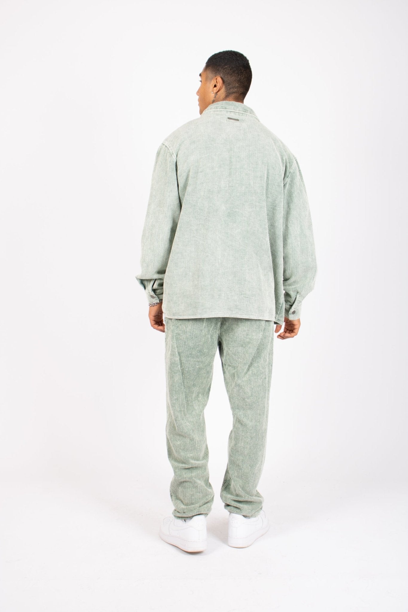 Washed Acid Green Corduroy Relaxed Shirt - Liquor n Poker