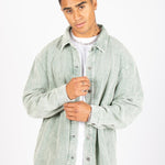Washed Acid Green Corduroy Relaxed Shirt - Liquor n Poker