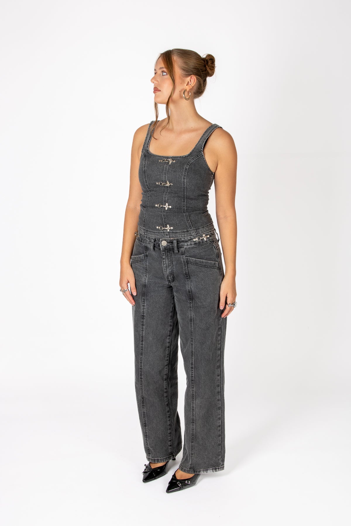 Washed Black Buckle Detail Jean - Liquor n Poker