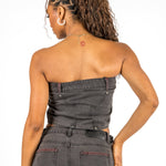 Washed Black Carpenter Corset Bandeau - Liquor n Poker