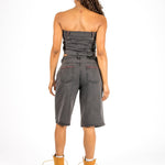 Washed Black Carpenter Corset Bandeau - Liquor n Poker