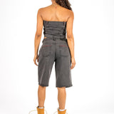 Washed Black Carpenter Corset Bandeau - Liquor n Poker