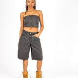 Washed Black Carpenter Corset Bandeau - Liquor n Poker