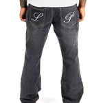 Washed Black Contrast Stitch Stacked Flare - Liquor n Poker