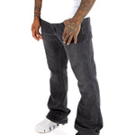 Washed Black Contrast Stitch Stacked Flare - Liquor n Poker