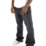 Washed Black Contrast Stitch Stacked Flare - Liquor n Poker