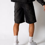 Washed Black Denim Seam Detail Jorts - Liquor n Poker
