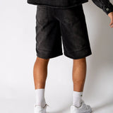 Washed Black Denim Seam Detail Jorts - Liquor n Poker