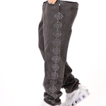 Washed Black Embellished Side Jean Rhinestone Jean - Liquor n Poker