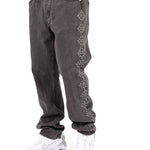 Washed Black Embellished Side Jean Rhinestone Jean - Liquor n Poker