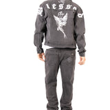 Washed Black Embellished Side Jean Rhinestone Jean - Liquor n Poker