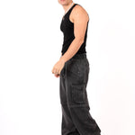 Washed Black 'Repentance' Script Detailing Rapture Baggy Fit Jeans - Liquor n Poker