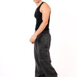 Washed Black 'Repentance' Script Detailing Rapture Baggy Fit Jeans - Liquor n Poker