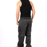 Washed Black 'Repentance' Script Detailing Rapture Baggy Fit Jeans - Liquor n Poker