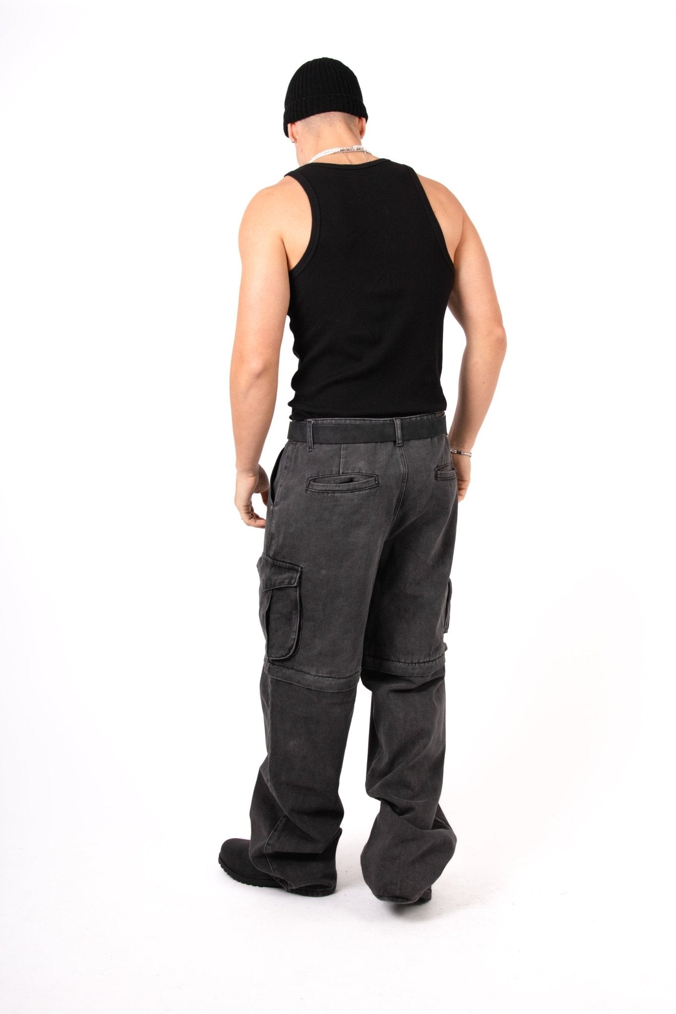 Washed Black 'Repentance' Script Detailing Rapture Baggy Fit Jeans - Liquor n Poker