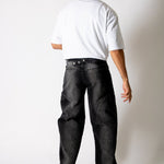 Washed Black Seam Detail Baggy Jeans - Liquor n Poker