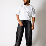 Washed Black Seam Detail Baggy Jeans - Liquor n Poker