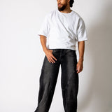 Washed Black Seam Detail Baggy Jeans - Liquor n Poker