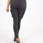 Washed Black Skinny Cargo - Liquor n Poker