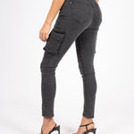 Washed Black Skinny Cargo - Liquor n Poker