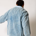 Washed Blue Corduroy Jacket With Contrast Collar - Liquor n Poker