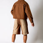 Washed Brown Denim Seam Detail Jorts - Liquor n Poker