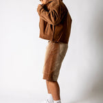Washed Brown Denim Seam Detail Jorts - Liquor n Poker