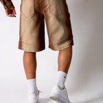 Washed Brown Denim Seam Detail Jorts - Liquor n Poker