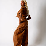 Washed Chocolate Baggy Horseshoe Jeans - Liquor n Poker