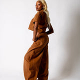 Washed Chocolate Baggy Horseshoe Jeans - Liquor n Poker