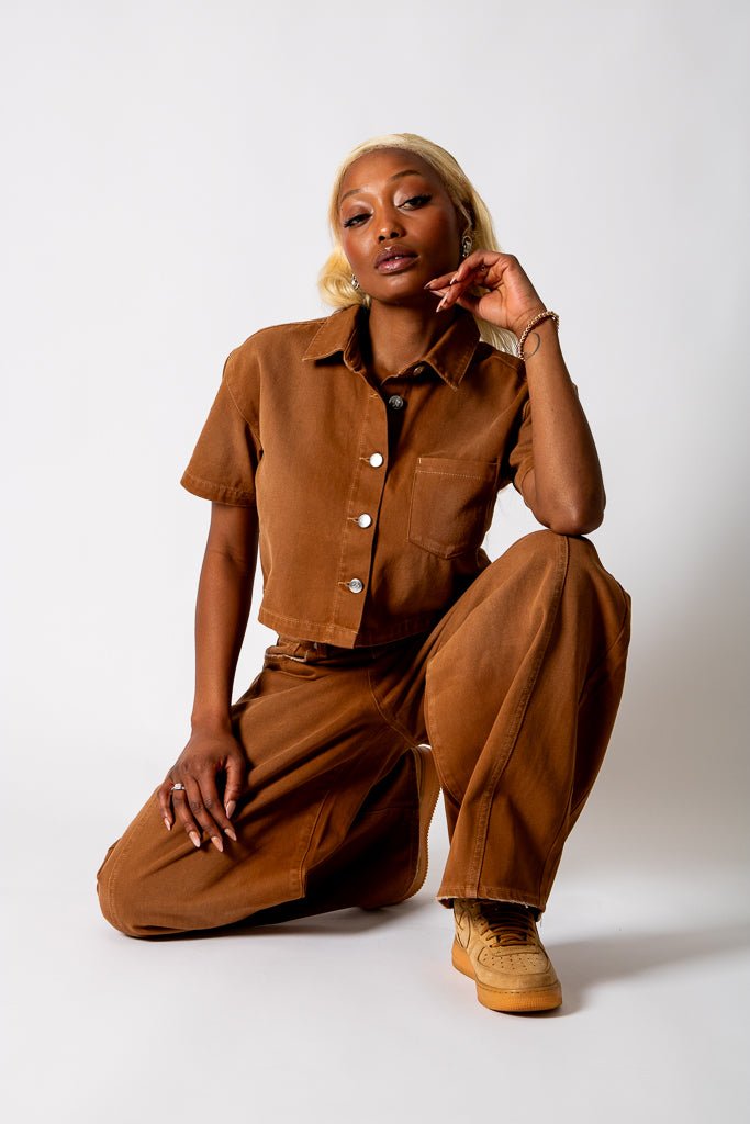 Washed Chocolate Baggy Horseshoe Jeans - Liquor n Poker