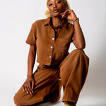 Washed Chocolate Baggy Horseshoe Jeans - Liquor n Poker