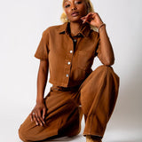 Washed Chocolate Baggy Horseshoe Jeans - Liquor n Poker