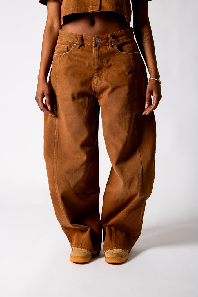Washed Chocolate Baggy Horseshoe Jeans - Liquor n Poker