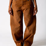Washed Chocolate Baggy Horseshoe Jeans - Liquor n Poker