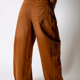 Washed Chocolate Baggy Horseshoe Jeans - Liquor n Poker