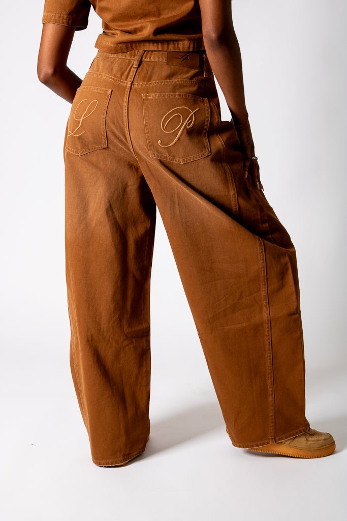 Washed Chocolate Baggy Horseshoe Jeans - Liquor n Poker